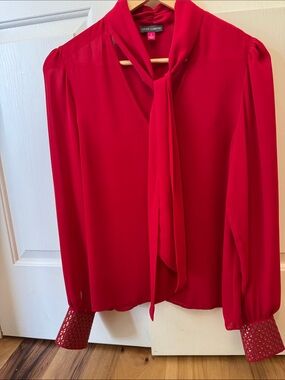 Vince Camuto Scarlet Tie-Neck Blouse